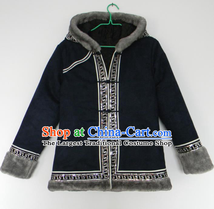 Chinese Traditional Mongol Nationality Winter Costume Mongolian Ethnic Cotton Padded Jacket for Men