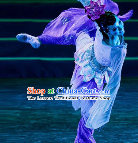 Traditional Chinese Classical Dance Lotus Dance Costumes Umbrella Dance Stage Show Dress for Women