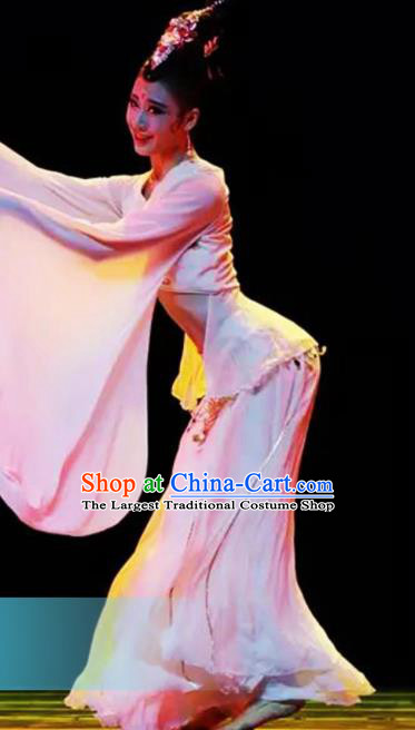 Traditional Chinese Classical Dance Competition Pink Costumes Water Sleeve Dance Stage Show Dress for Women