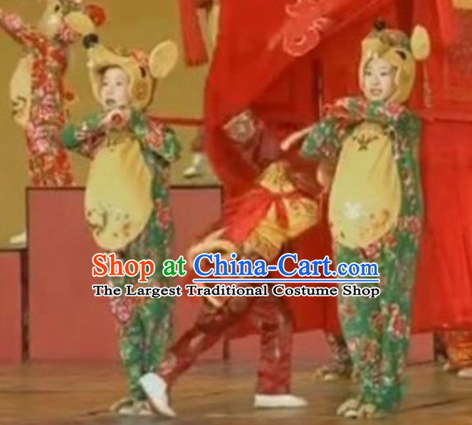 Traditional Chinese New Year Celebration Rat Year Mouse Dance Costume Complete Set for Adults or Children