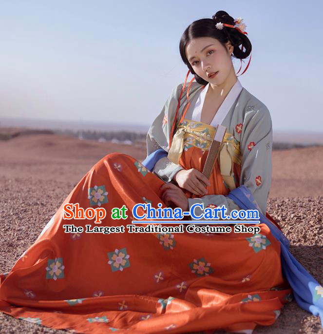 Chinese Tang Dynasty Palace Lady Hanfu Dress Traditional Ancient Court Maid Costumes for Women