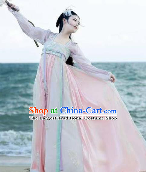Asian Chinese Tang Dynasty Court Hanfu Dress Traditional Ancient Princess Goddess Costumes for Women