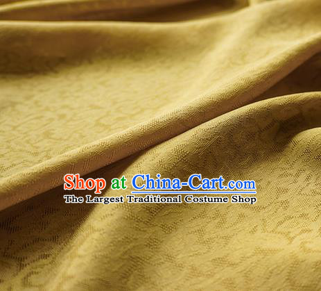 Traditional Chinese Classical Apricot Flowers Pattern Design Yellow Silk Fabric Ancient Hanfu Dress Silk Cloth