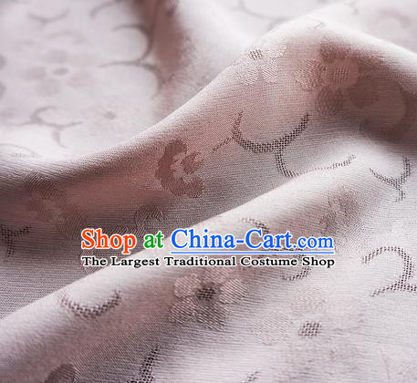 Traditional Chinese Classical Cherry Blossom Pattern Design Pink Silk Fabric Ancient Hanfu Dress Silk Cloth