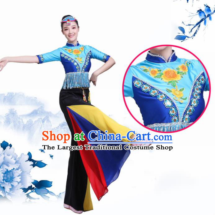 Chinese Traditional Folk Dance Yangko Outfits Drum Dance Classical Dance Costume for Women