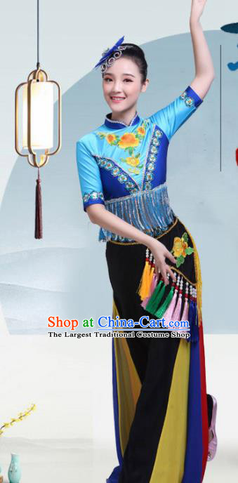 Chinese Traditional Folk Dance Yangko Outfits Drum Dance Classical Dance Costume for Women