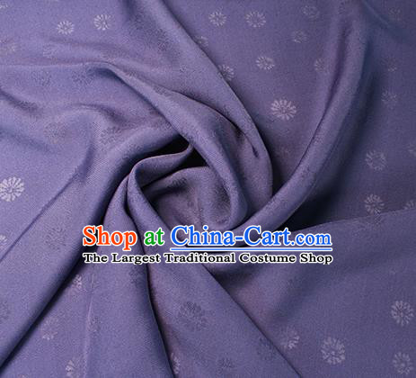 Traditional Chinese Classical Daisy Pattern Design Purple Silk Fabric Ancient Hanfu Dress Silk Cloth