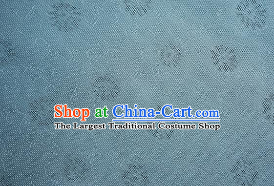 Traditional Chinese Classical Daisy Pattern Design Light Blue Silk Fabric Ancient Hanfu Dress Silk Cloth