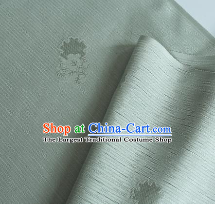 Traditional Chinese Classical Flowers Pattern Design Grey Silk Fabric Ancient Hanfu Dress Silk Cloth