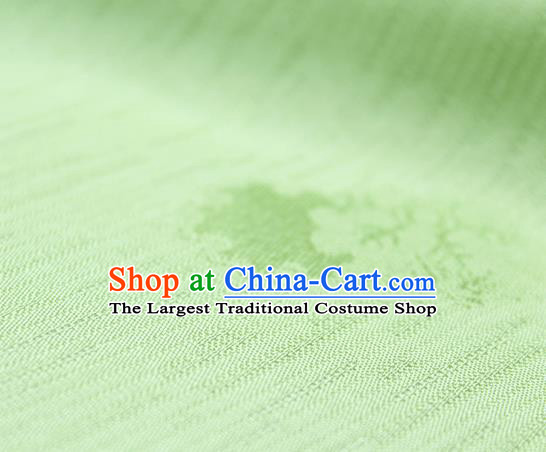 Traditional Chinese Classical Flowers Pattern Design Light Green Silk Fabric Ancient Hanfu Dress Silk Cloth