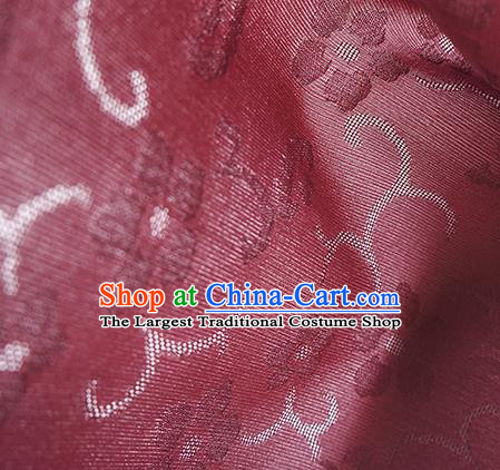 Traditional Chinese Classical Cherry Blossom Pattern Design Amaranth Silk Fabric Ancient Hanfu Dress Silk Cloth