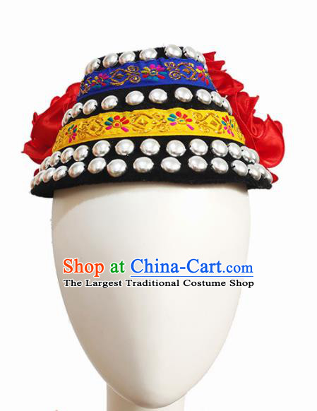 Chinese Traditional Ethnic Dance Hair Accessories Yi Nationality Dance Hat for Women