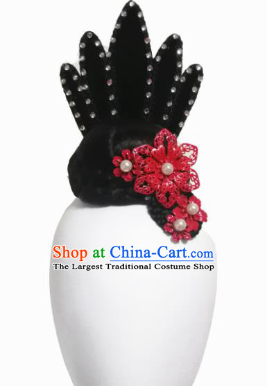Traditional Chinese Classical Dance Hair Accessories Fan Dance Wig Chignon Headdress for Women