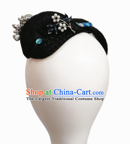 Traditional Chinese Classical Dance Qie Qiao Hair Accessories Fan Dance Wig Chignon Headdress for Women