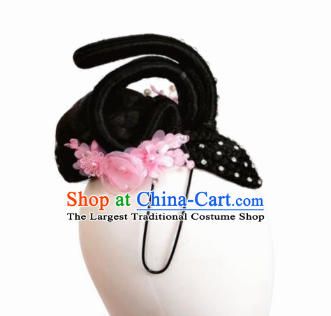 Traditional Chinese Classical Dance Hua Xi Qing Yu Hair Accessories Fan Dance Wig Chignon Headdress for Women