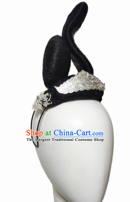Chinese Traditional Classical Dance Ru Yi Niang Hair Accessories Fan Dance Wig Chignon Headdress for Women