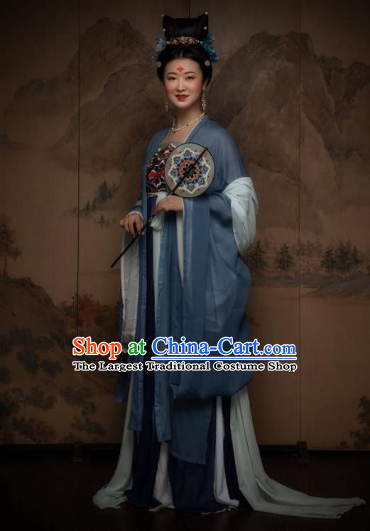 Chinese Ancient Imperial Concubine Embroidered Hanfu Dress Traditional Tang Dynasty Crown Princess Replica Costume for Women