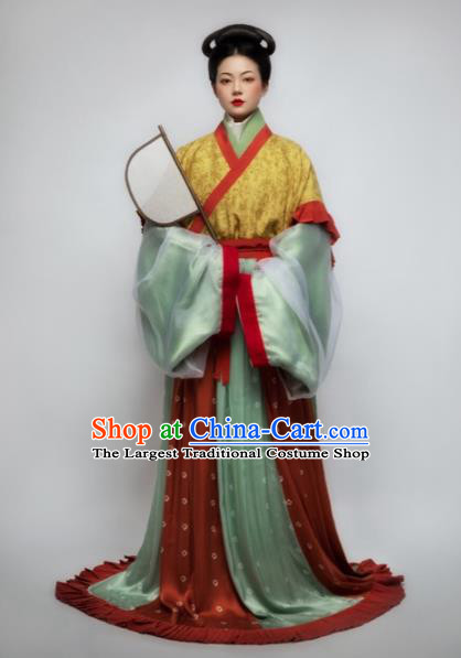 Chinese Ancient Court Consort Hanfu Dress Traditional Jin Dynasty Imperial Concubine Embroidered Replica Costume for Women