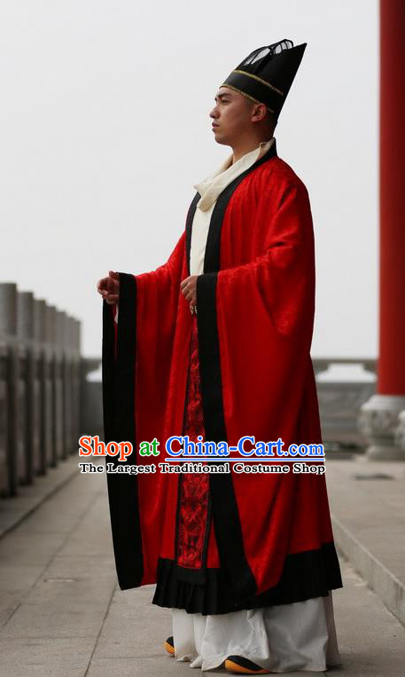 Chinese Ancient Tang Dynasty Bridegroom Hanfu Clothing Traditional Wedding Replica Costume for Men