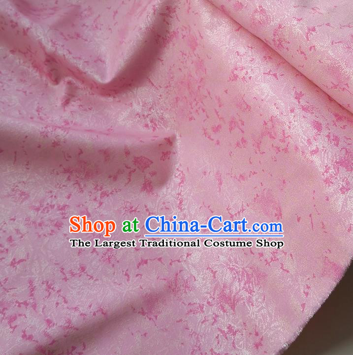 Traditional Chinese Classical Pattern Pink Brocade Fabric Ancient Hanfu Cheongsam Silk Cloth