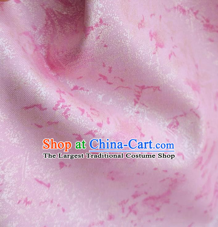 Traditional Chinese Classical Pattern Pink Brocade Fabric Ancient Hanfu Cheongsam Silk Cloth