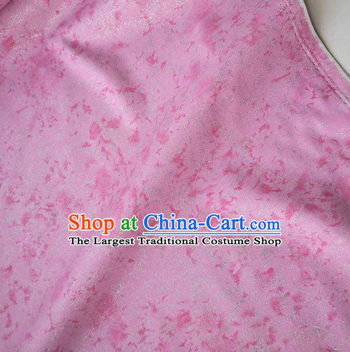 Traditional Chinese Classical Petals Pattern Deep Pink Brocade Fabric Ancient Hanfu Cheongsam Silk Cloth