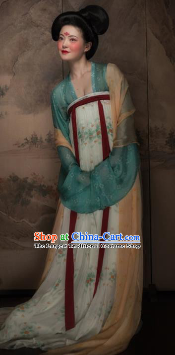 Traditional Chinese Tang Dynasty Royal Lady Hanfu Dress Ancient Imperial Concubine Replica Costumes for Women