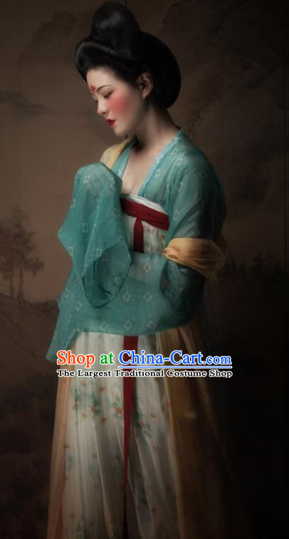 Traditional Chinese Tang Dynasty Royal Lady Hanfu Dress Ancient Imperial Concubine Replica Costumes for Women