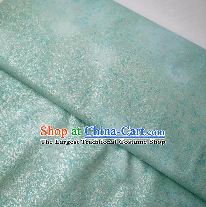 Traditional Chinese Cheongsam Classical Pattern Blue Brocade Fabric Ancient Hanfu Silk Cloth