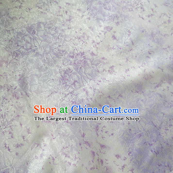 Traditional Chinese Cheongsam Classical Pattern Lilac Brocade Fabric Ancient Hanfu Silk Cloth