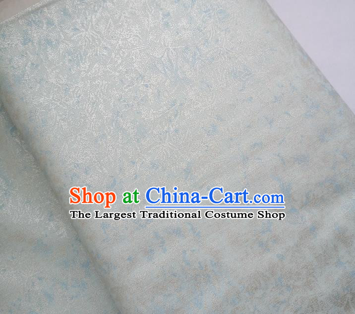 Traditional Chinese Cheongsam Classical Light Blue Pattern Brocade Fabric Ancient Hanfu Silk Cloth
