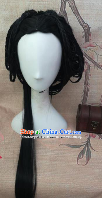 Chinese Traditional Cosplay Nobility Lady Wigs Ancient Palace Princess Wig Sheath Hair Accessories for Women