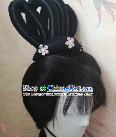 Chinese Traditional Cosplay Flying Apsaras Wigs Ancient Nobility Lady Wig Sheath Hair Accessories for Women