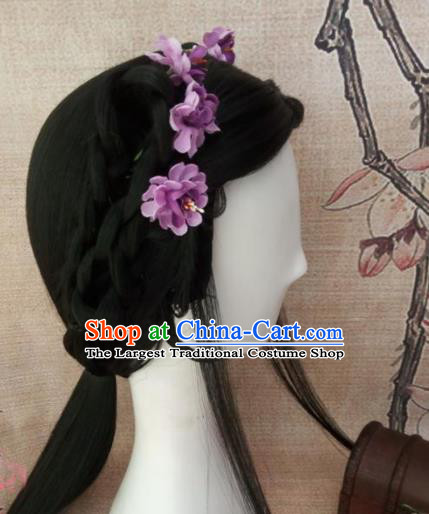 Chinese Traditional Cosplay Court Maid Wigs Ancient Maidservants Wig Sheath Hair Accessories for Women
