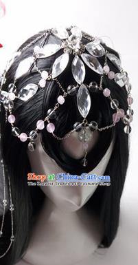 Chinese Traditional Cosplay Goddess Wigs Ancient Palace Princess Wig Sheath Hair Accessories for Women