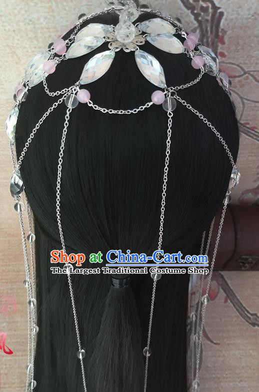 Chinese Traditional Cosplay Goddess Wigs Ancient Palace Princess Wig Sheath Hair Accessories for Women