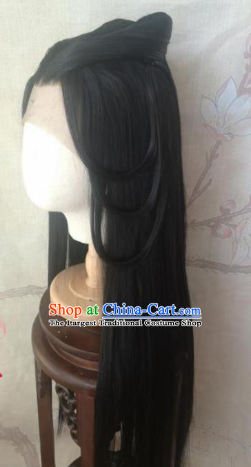 Chinese Traditional Cosplay Han Dynasty Princess Wigs Ancient Female Swordsman Wig Sheath Hair Accessories for Women