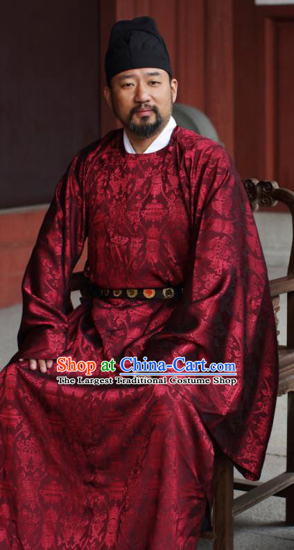 Traditional Chinese Song Dynasty Official Hanfu Robe Ancient Minister Replica Costumes for Men