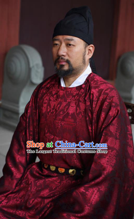 Traditional Chinese Song Dynasty Official Hanfu Robe Ancient Minister Replica Costumes for Men