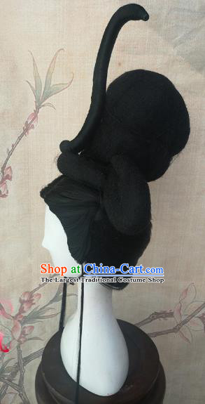 Chinese Traditional Cosplay Goddess Black Wigs Ancient Court Princess Wig Sheath Hair Accessories for Women