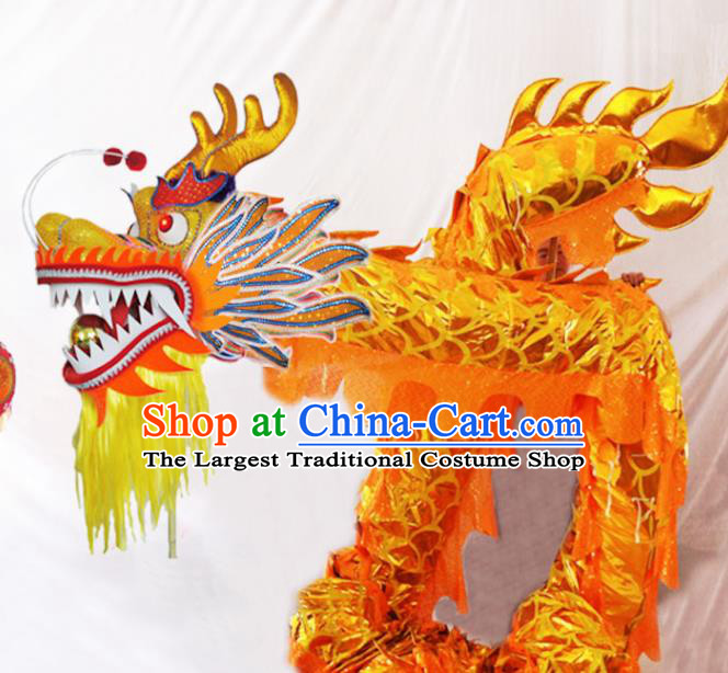 Chinese New Year Dragon Dance Competition Yellow Dragon Head Traditional Dragon Dance Prop Complete Set for Adult