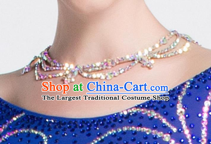 Top Grade Latin Dance Crystal Necklet Accessories International Ballroom Dance Competition Necklace for Women
