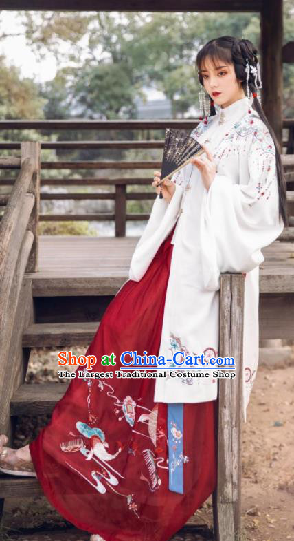 Traditional Chinese Ming Dynasty Princess Red Dress Ancient Hanfu Royal Female Replica Costumes for Women