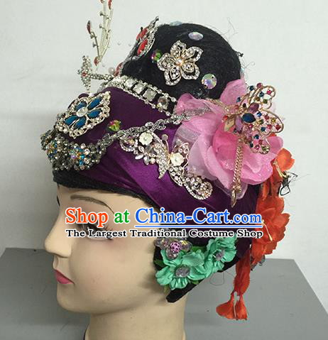 Chinese Beijing Opera Dowager Countess Headgear Traditional Peking Opera Wig Sheath and Hair Accessories for Women