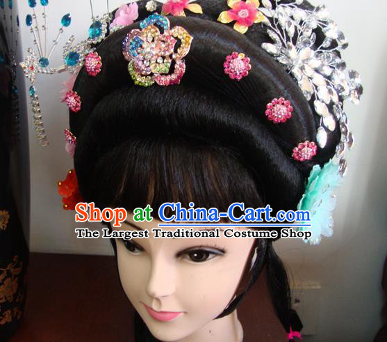 Chinese Beijing Opera Peri Princess Headgear Traditional Peking Opera Wig Sheath and Hair Accessories for Women