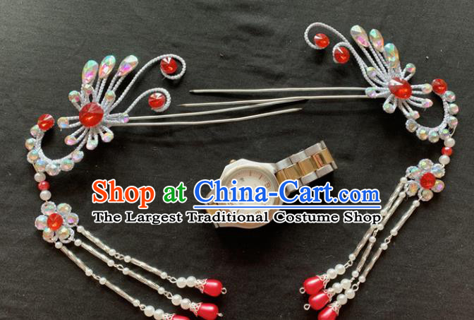 Chinese Beijing Opera Diva Phoenix Hairpins Headgear Traditional Peking Opera Queen Hair Accessories for Women