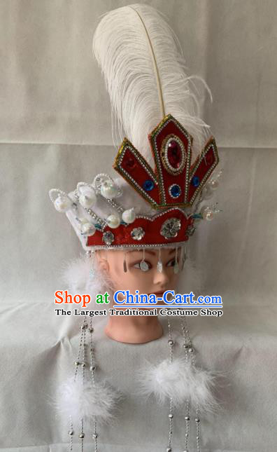 Chinese Beijing Opera Princess Red Hat Traditional Peking Opera Hair Accessories for Women