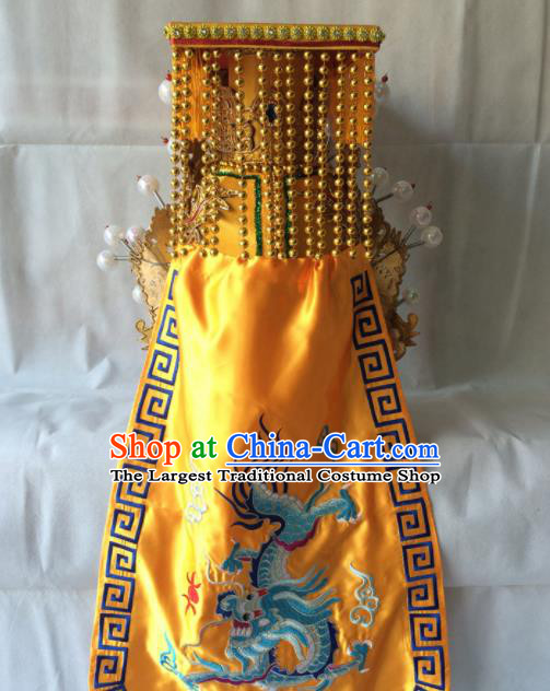 Chinese Beijing Opera Emperor Tassel Hat Traditional Peking Opera Monarch Headwear for Men