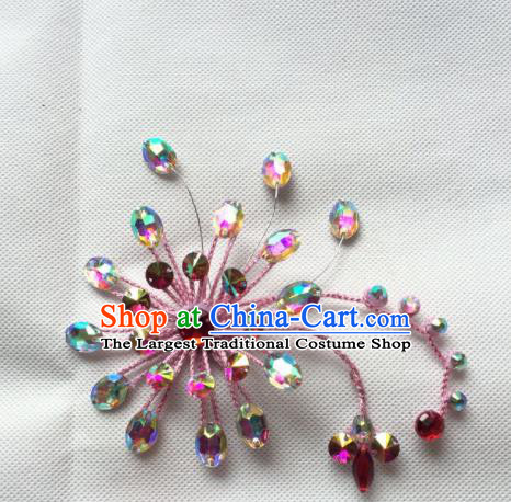 Chinese Beijing Opera Diva Pink Hair Claw Hairpins Traditional Peking Opera Hair Accessories for Women