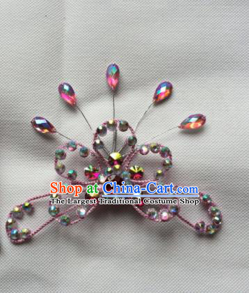 Chinese Beijing Opera Diva Crystal Hair Claw Hairpins Traditional Peking Opera Hair Accessories for Women